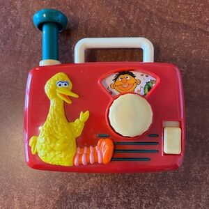 Vintage Sesame Street Toy Radio Music Box Working Tyco Preschool Wind-Up 1990s